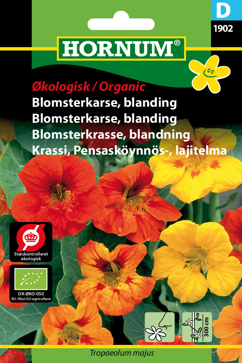 Frøpose med økologisk blomsterkarse i mixfarver