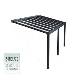Sunglaze terrasseoverdækning i polycarbonat Sort Sunglaze terrasseoverdækning i polycarbonat