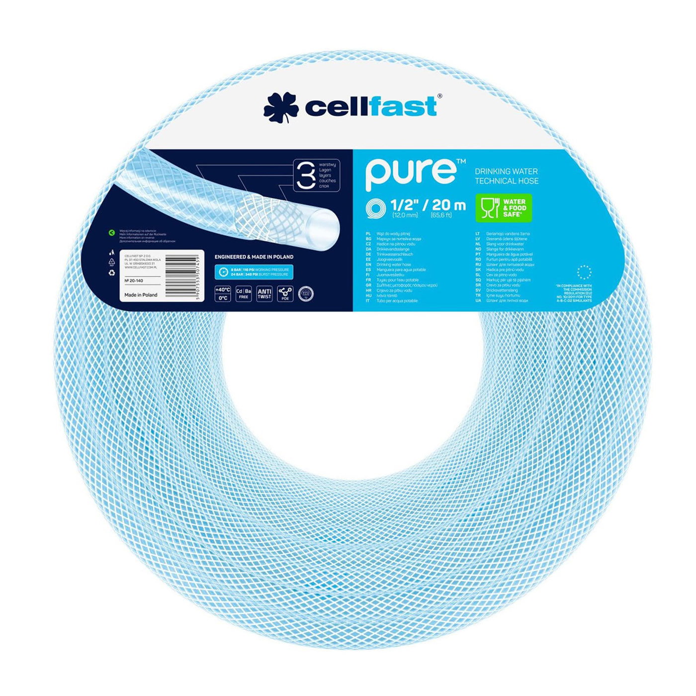 Cellfast Drikkevandsslange, 20 meter Cellfast Drikkevandsslange, 20 meter