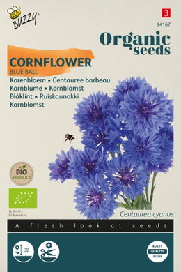 Frøpose med økologiske blå kornblomster