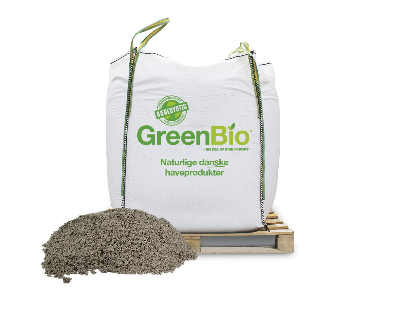 GreenBio naturmateriale i bigbag på palle GreenBio naturmateriale i bigbag til havebrug
