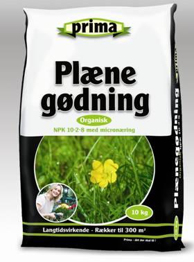 prima organisk plænegødning 10 kg til græsplæne