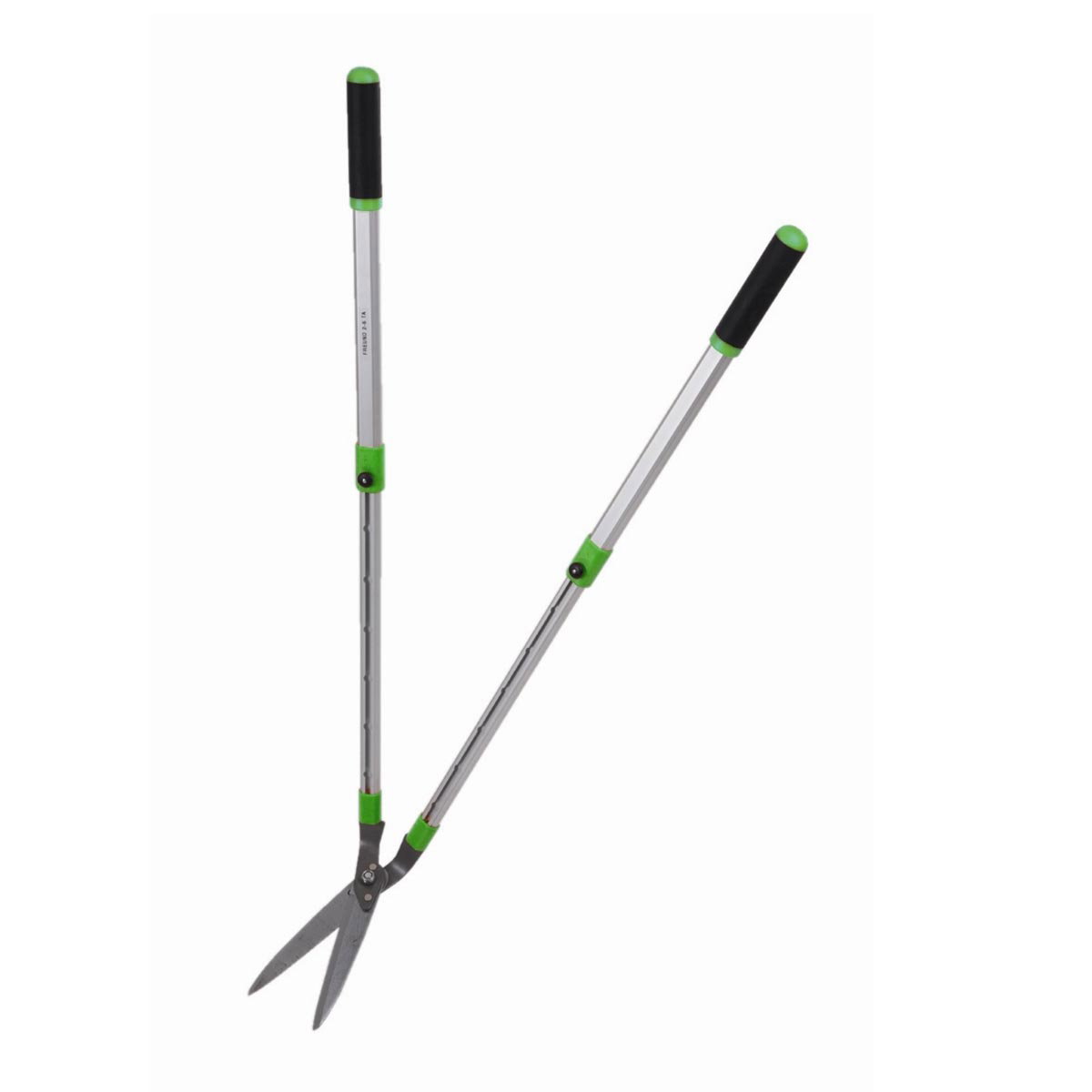 Freund horisontal kantsaks med teleskop (64–102 cm) model 2-6 TA, let aluminiumshåndtag med 7-trins justering, ergonomiske greb og skarpe blade til præcis trimning af græskanter (Freund Victoria)