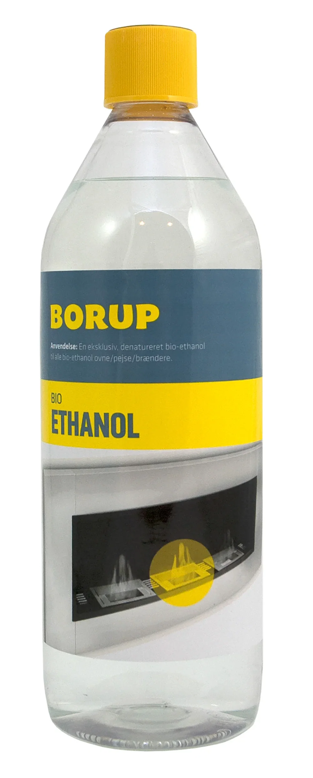Flaske med Borup bioethanol til biopejse, 1 liter