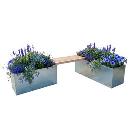 Plantekassesæt med bænk - 120 x 40 & 80 x 40 i stål