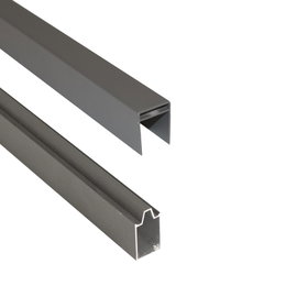 Grå aluminiumsprofil til LED lyslister Grå aluminiumsprofil til montering af LED lyslister