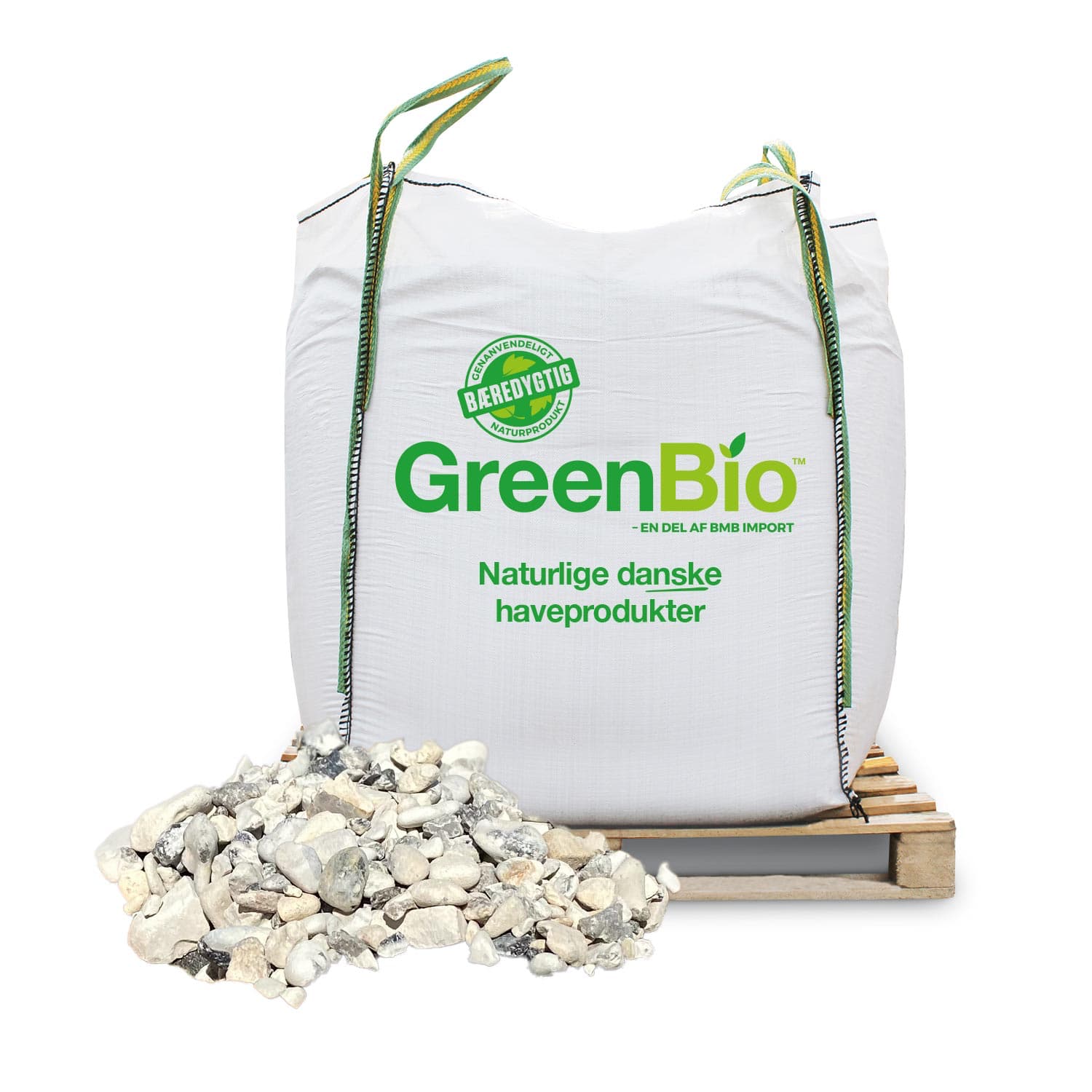 GreenBio natursten i stor bigbag på palle